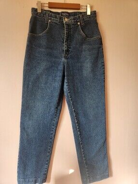 Vintage 90s FDJ French Dressing High Waist Mom Jean Blue Denim 10 Made in Canada